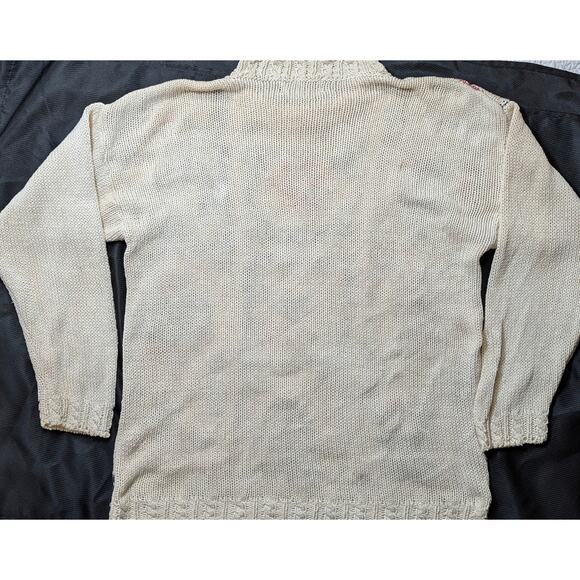 Vtg Heirloom Christmas Patchwork Cableknkit Sweater Cottagecore Gaudy Granny - Picture 6 of 10